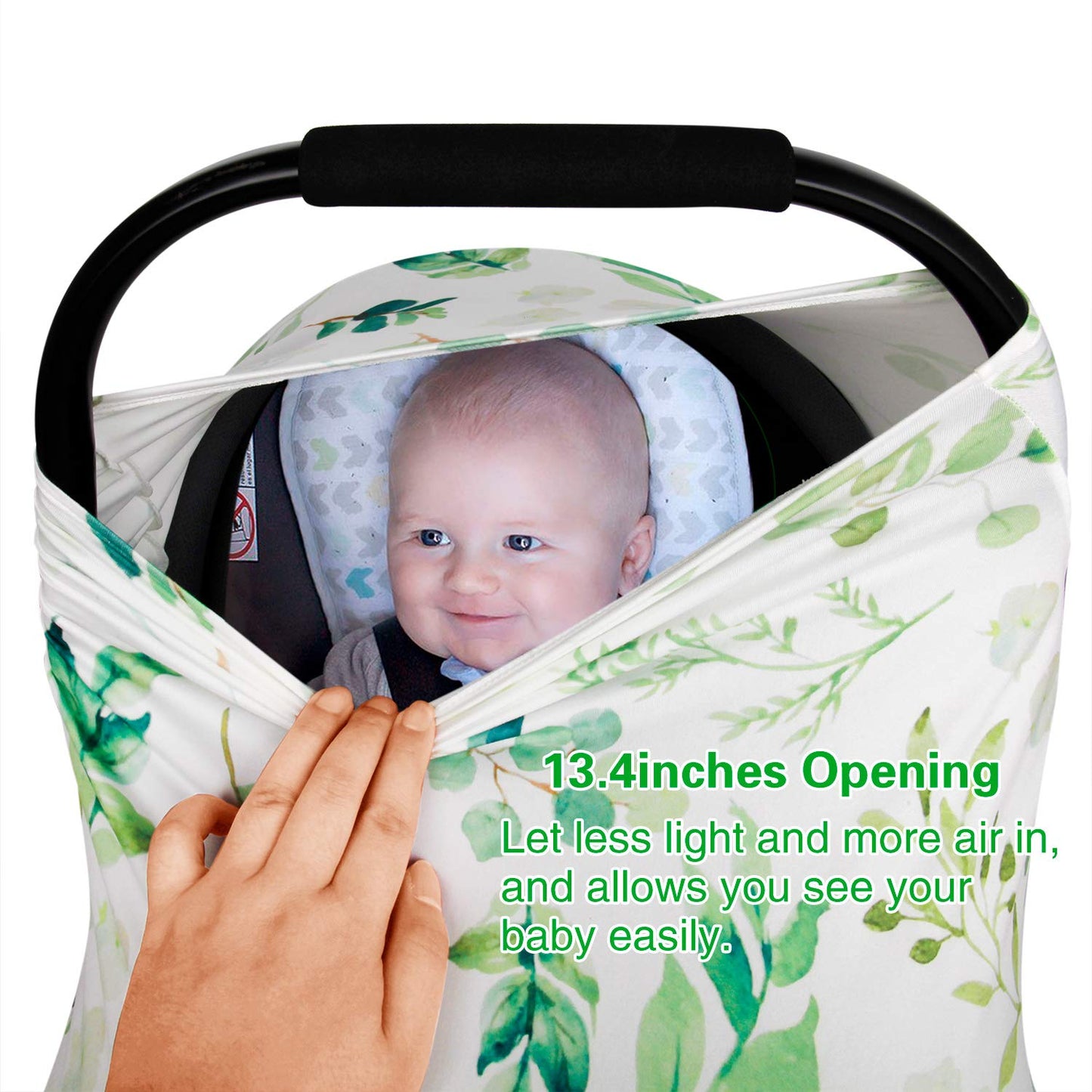 Rquite All-in-1 Car Seat Cover Baby, Carseat Covers for Girl Boy, Stretchy Soft Infant Car Seat Cover, Multi-use Baby Carrier Cover, Car Seat Canopy, Stroller Sun Shade, Nursing Breastfeeding Cover