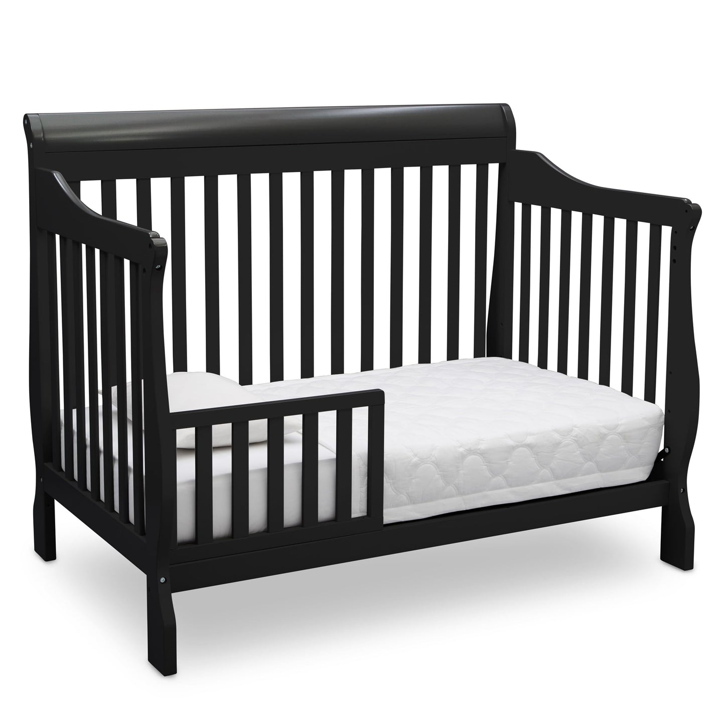 Delta Children Simmons Kids Carter 6-in-1 Convertible Crib - Greenguard Gold Certified, Black Ebony