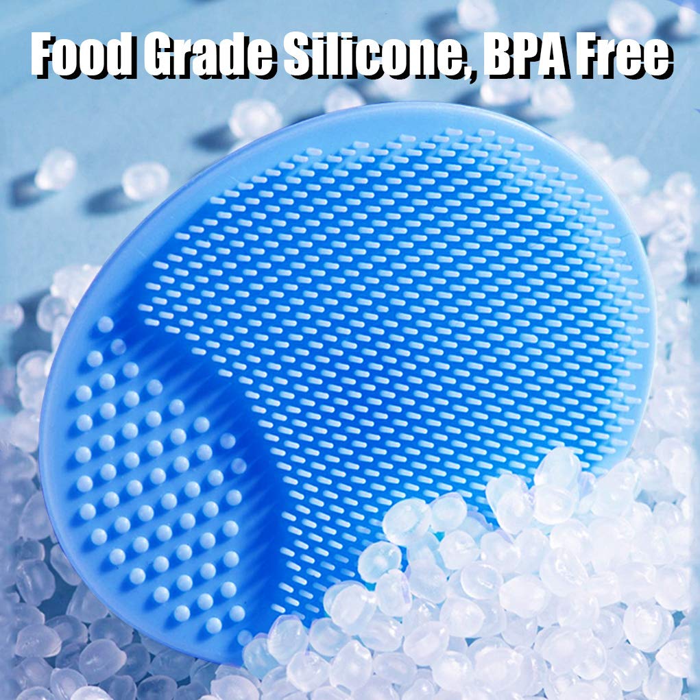 Baby Bath Brush, Baby Cradle Cap Brush, Silicone Massage Brush, Silicone Scrubbers Exfoliator Brush, Skin Scrubber Baby Essential for Dry Skin, Cradle Cap and Eczema (Small-4PCS)