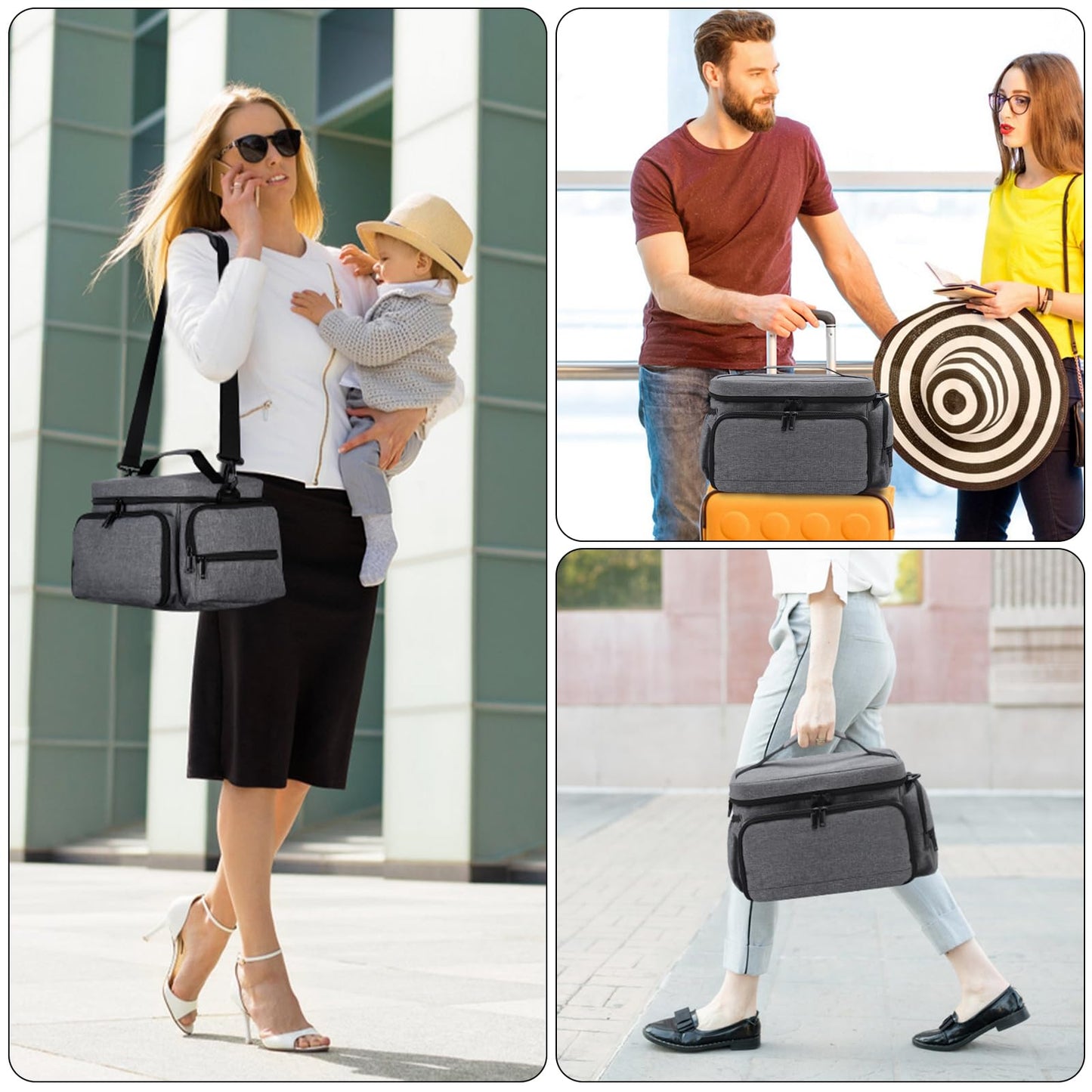 Breast Pump Bag Fit for Spectra S1 and S2, Pumping Bag with Waterproof Mat for Pump Accessories, Portable Pump Carrying Case for Work, Travel and Family Use, Black