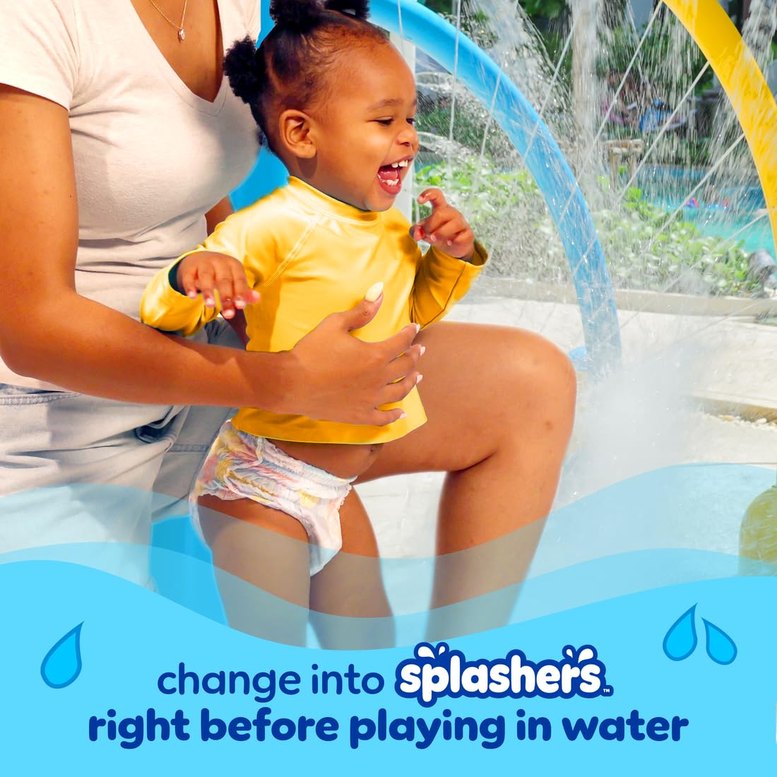 Pampers Swim Diapers - Splashers - Size 2-3, 20 Count, Gap-Free Disposable Baby Swimming Pants