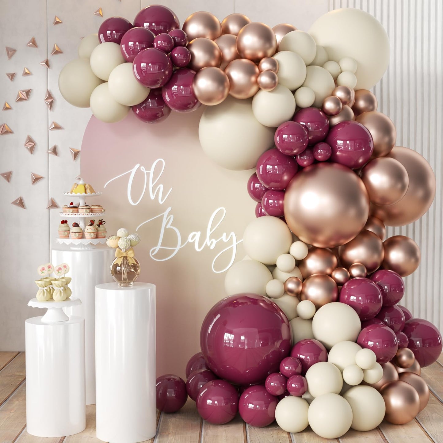 155Pcs Sage Green Arch Kit with Pea Green White Gold Balloons for Baby Shower Bridal Shower Birthday Engagement Wedding Wild One Party Decorations