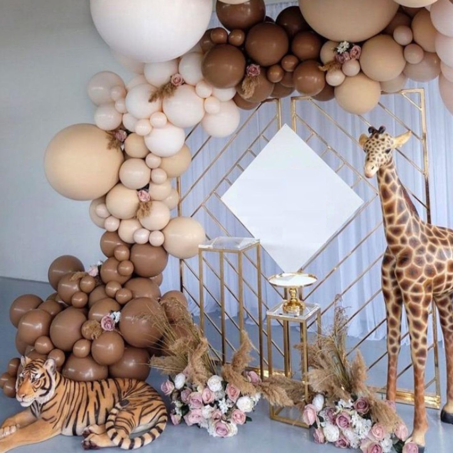 Beige Balloons, 60 PCS 12 Inch Cream Nude Sand White Clear Latex Birthday Balloons for Birthday Baby Shower Wedding Party Decorations