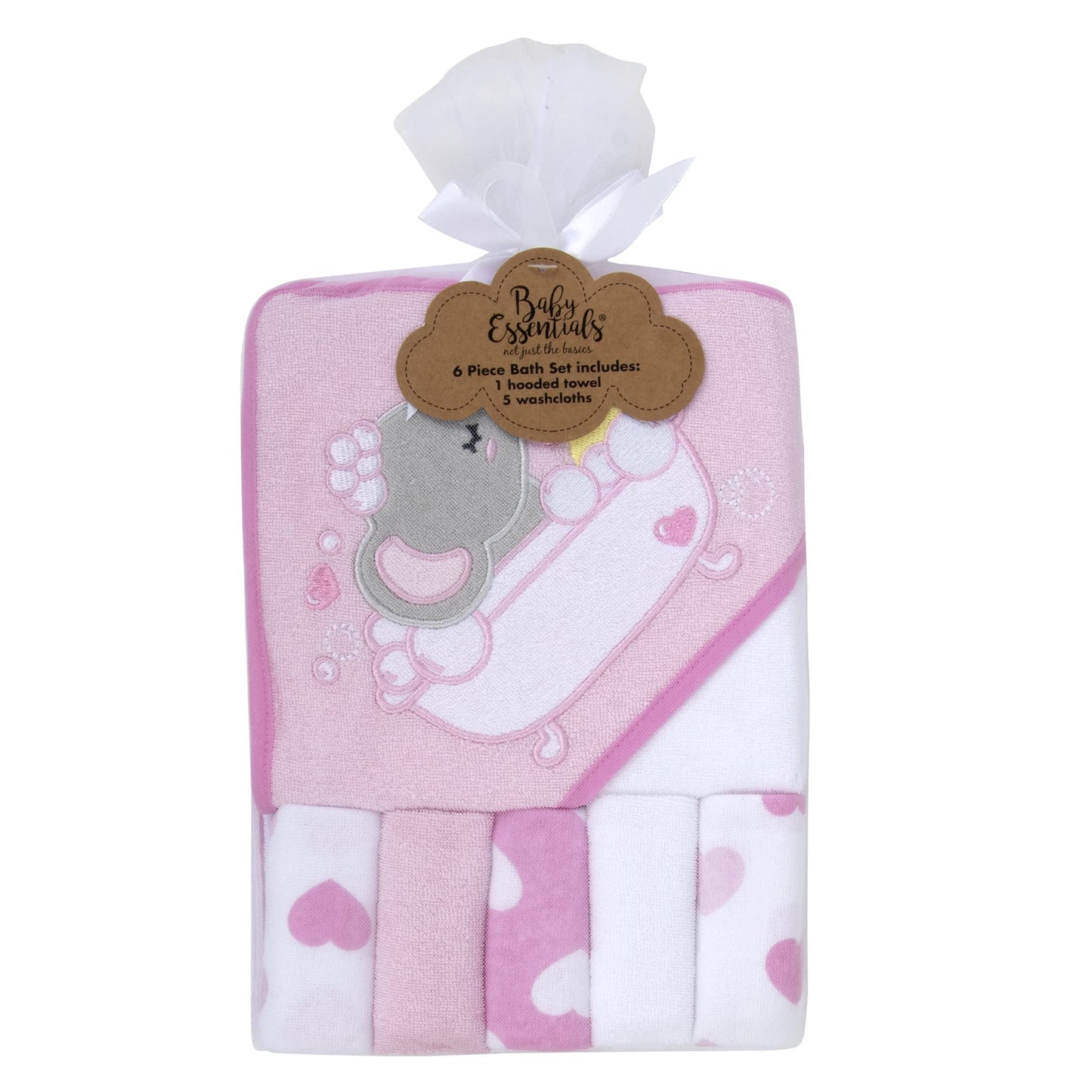 Baby Hooded Towel and Washcloth Set for Infants, Boys and Girls 6-12 Months (Mommy's Mermaid)
