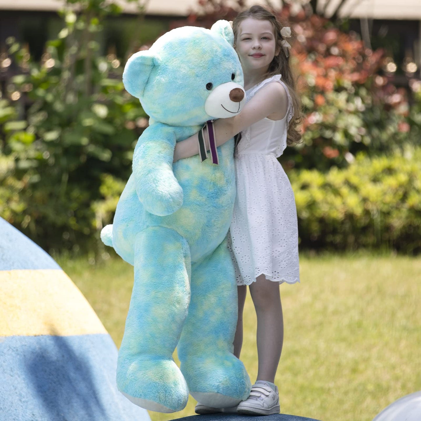 Tezituor 59" Gaint Teddy Bear Stuffed Animal,5ft Life Size Big Teddy Bears,Light Brown Cute Soft Plush Toy,Gifts for Kids Girls Boys Girlfriend Valentine,Christmas,Birthday,Baby Shower,Wedding Party