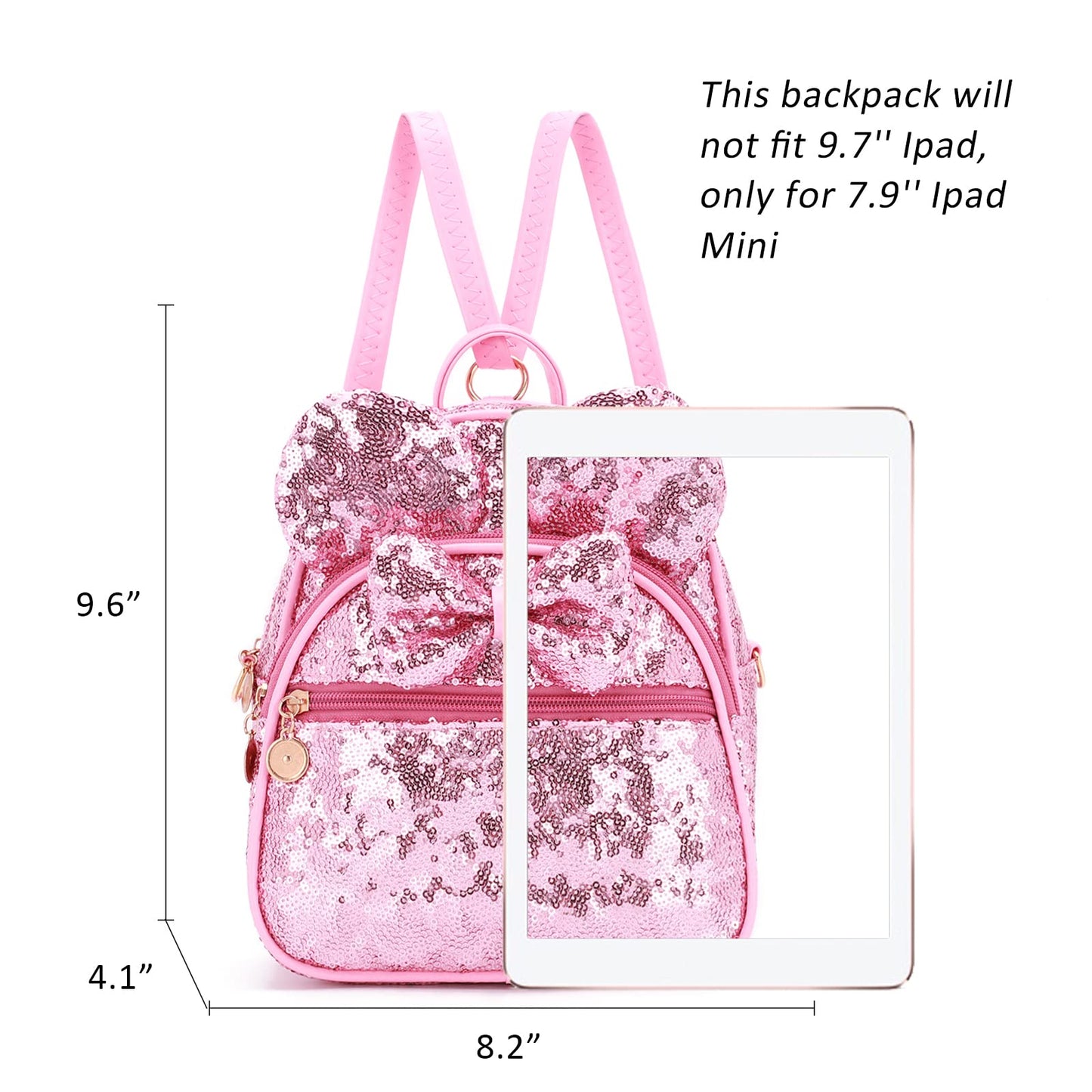 KL928 Girls Bowknot Polka Dot Cute Mini Backpack Small Daypacks Convertible Shoulder Bag Purse for Women