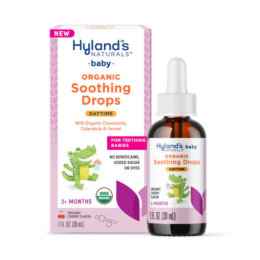 Hyland's Baby Organic Daytime and Nighttime Soothing Drops Combo Pack, Drops for Oral Discomfort, 2 oz.