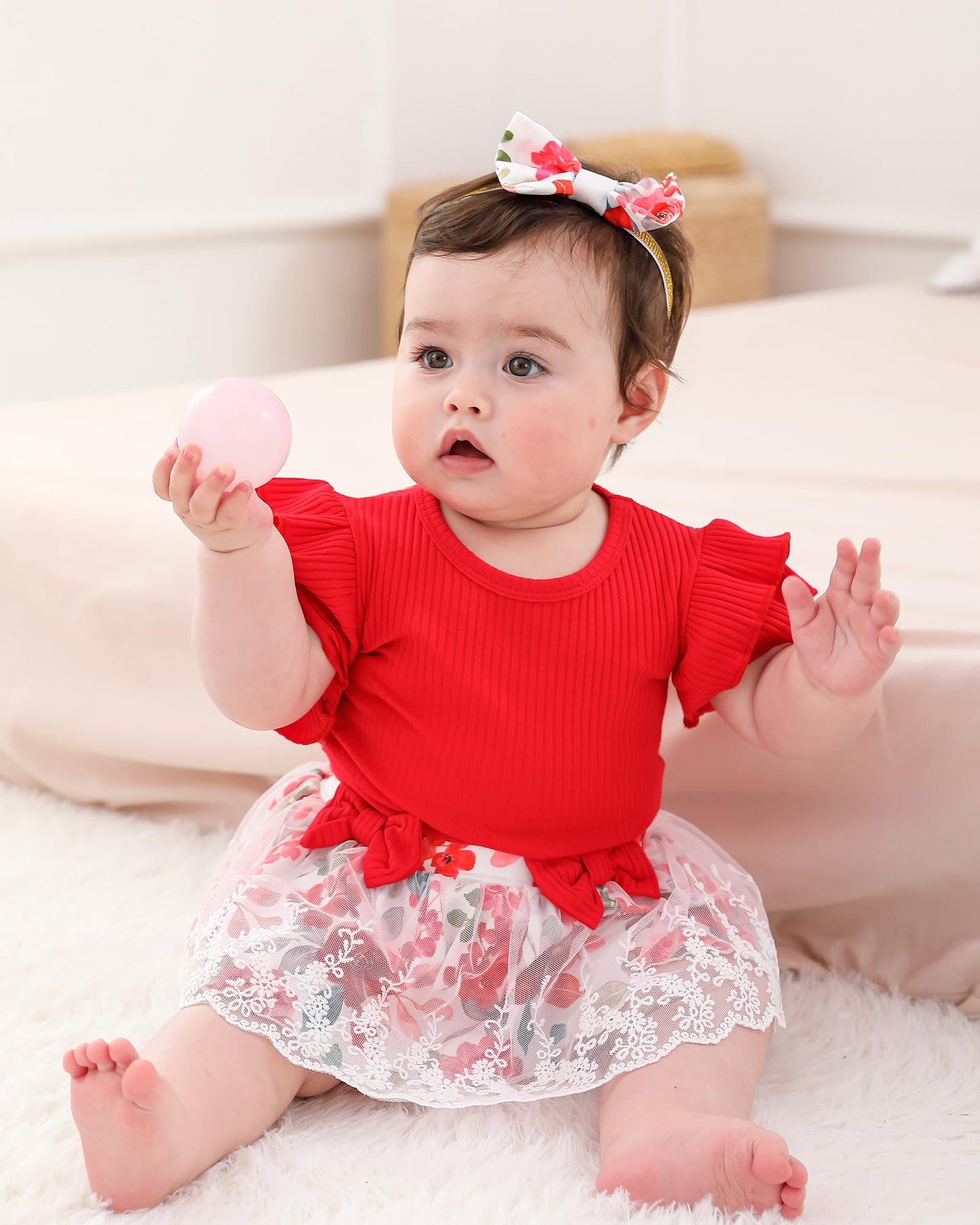 Mioglrie Preemie Clothes Girl Newborn Girl Outfits Infant Baby Girl Clothes Summer Romper Dress Shorts Set