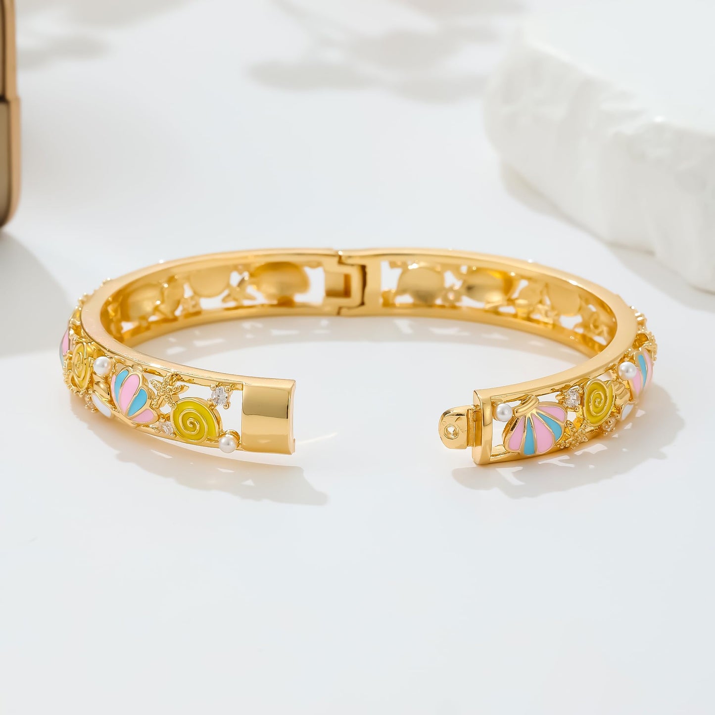 Ethlyn Gold Plated Colorful Openable Kids Baby Girls Bangles Bracelets Birthday Christmas Gifts Birthday Presents for children