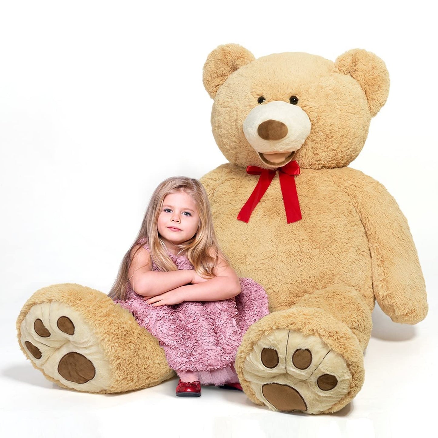 HollyHOME 6ft Teddy Bear Giant Teddy Bear Stuffed Animal with Embroidered Paws Holiday Valentine's Toy Gift for Girlfriend Kids 72 inches Brown