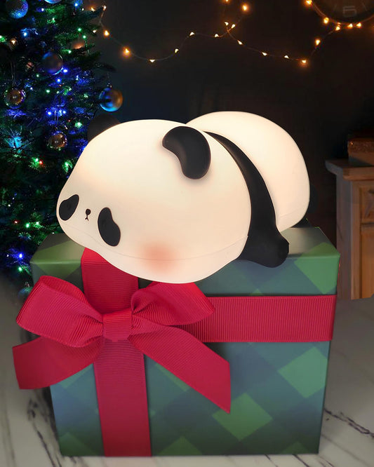 Recolte Panda Night Light for Kids - 3-Level Dimmable, Rechargeable LED Silicone Lamp | Squishy Nursery Light with Timer | Safe Night Light for Baby Room & Toddlers (Gift Box Included)