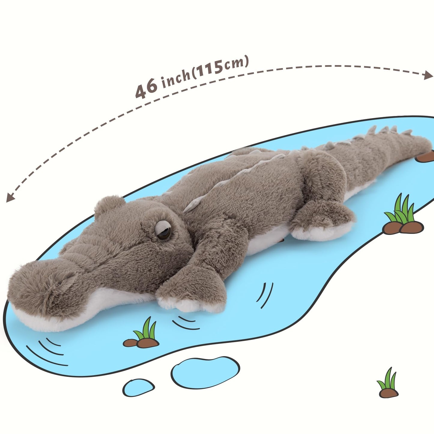 MorisMos Giant Alligator Stuffed Animal, 67inch Soft Large Alligator Plush Toy, Big Stuffed Crocodile Gifts for Kids Boys Girls