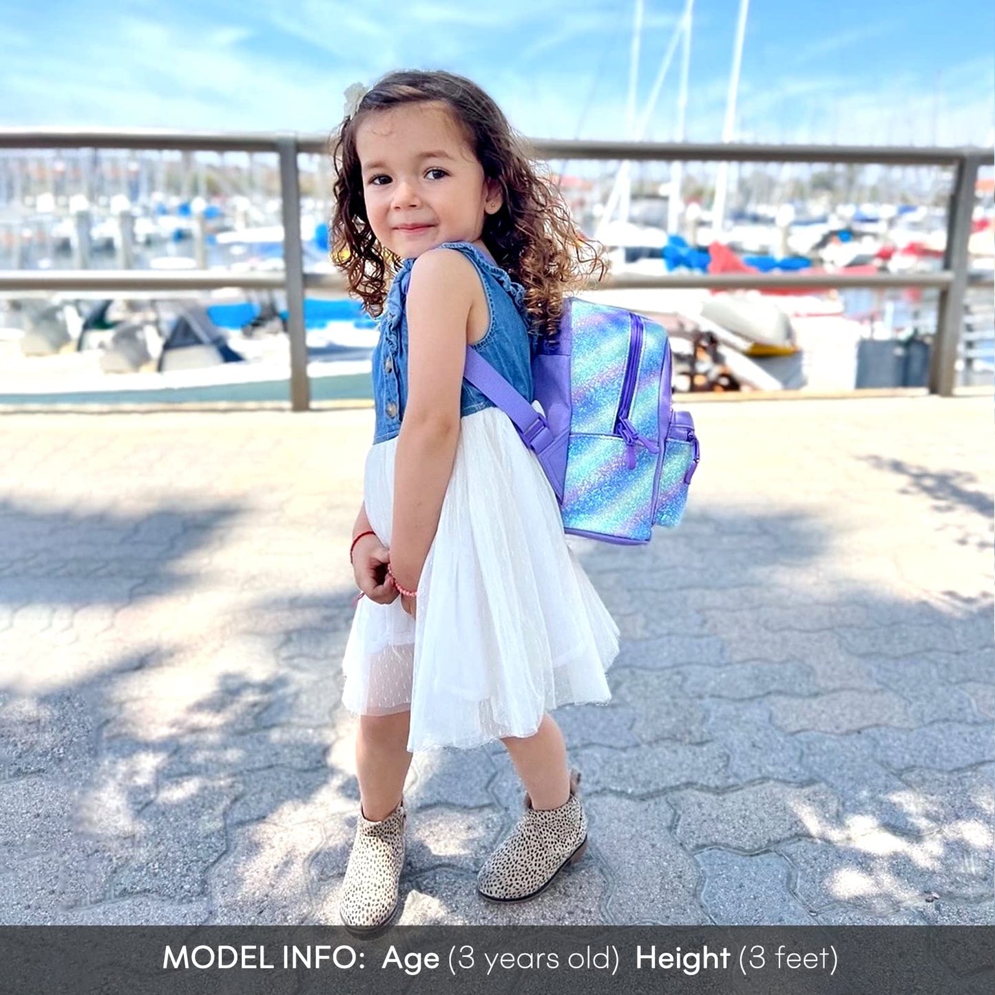 mibasies Mini Backpack for Girls Kids Rainbow Purse Dance Bag for Girls Gifts age 2 3 4 5 6 7 8 yrs