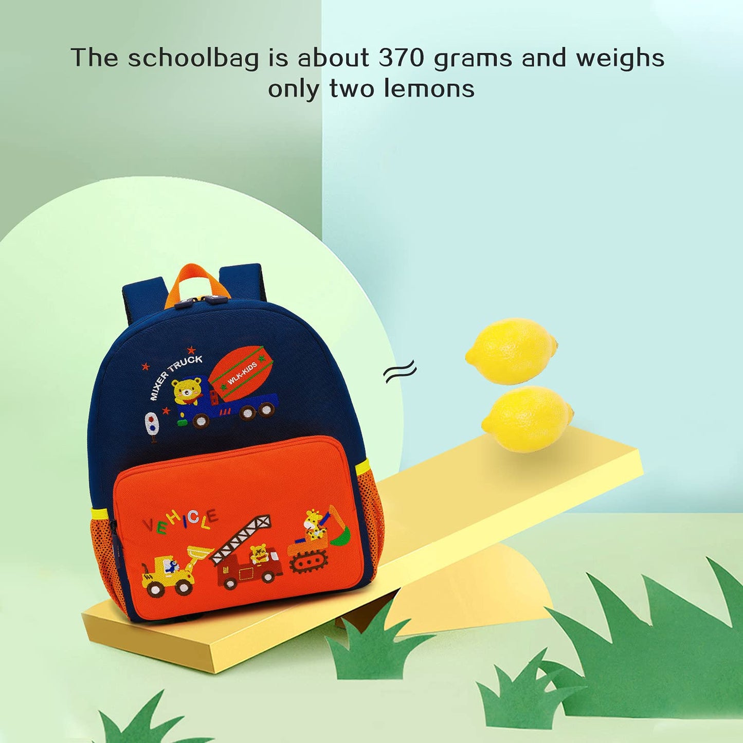 Car Dinosaur Kids Toddler Backpack for Boys and Girls Children Waterproof Preschool Bag(Red Music Party)