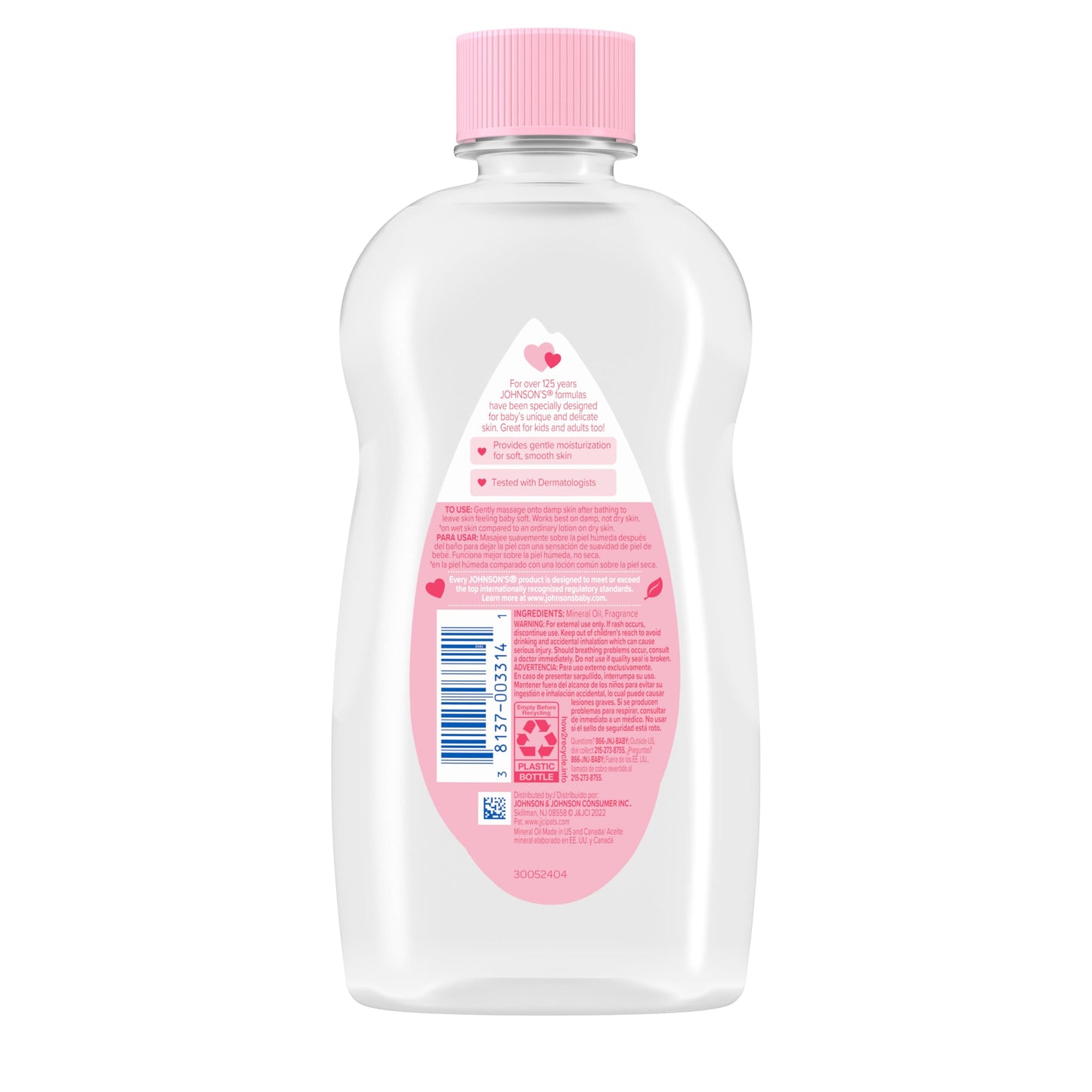 Johnson's Baby Oil, Pure Mineral Oil to help Prevent Moisture Loss for baby, Kids & Adults, Gentle & Soothing Baby Massage Oil for Dry Skin Relief, Original Scent, 14 fl. oz(Pack of 6)