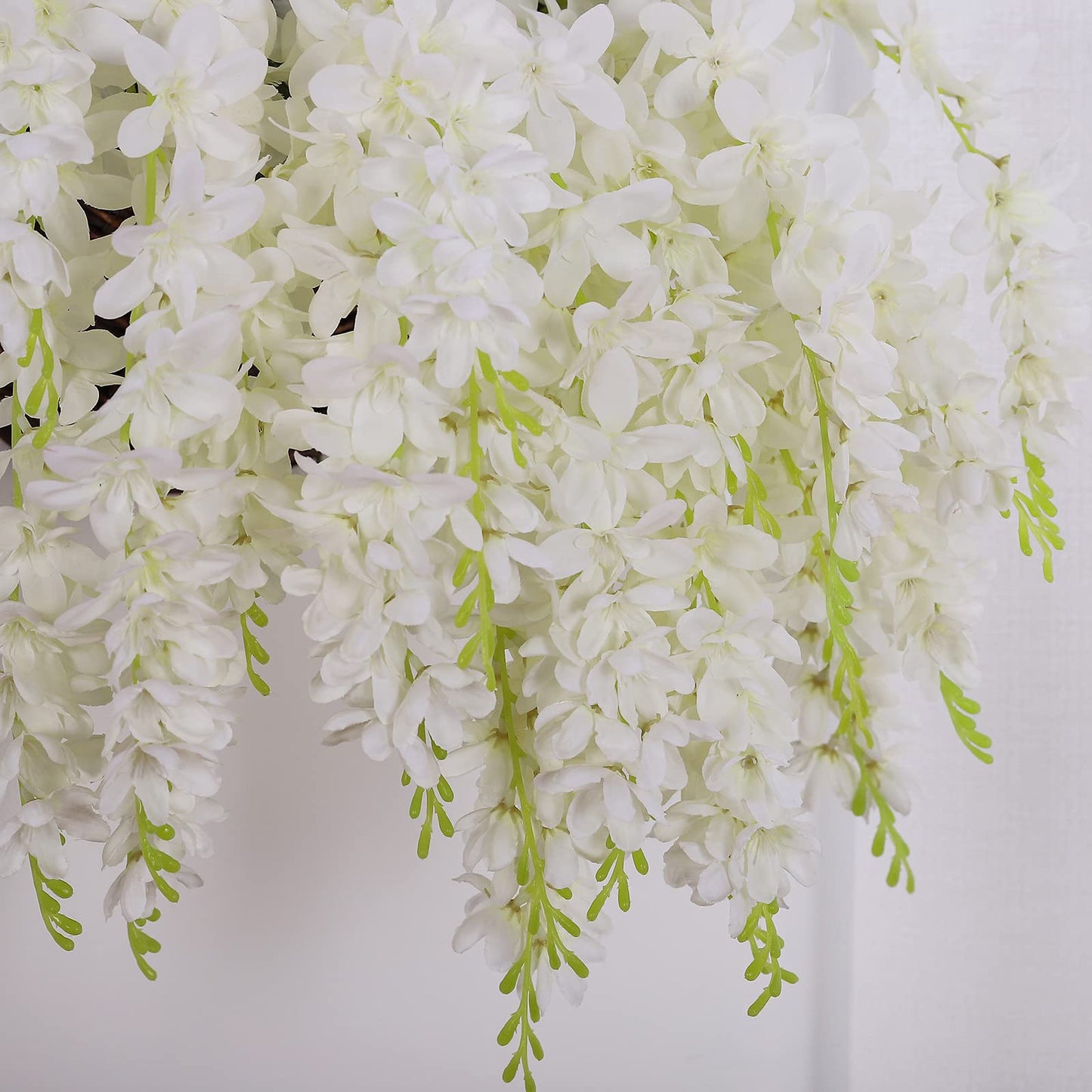 Duovlo Silk Wisteria Flower Artificial 2.13 Feet Hanging Wisteria Vine Fake Flower Bush String Home Party Wedding Decoration,Pack of 4 (Pink)