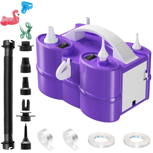 Electric Balloon Pump, 3-in-1 Portable Air Pump for Inflatables and Balloons, Dual Nozzle Balloon Blower Machine for Latex 260q Foil Balloons 110V Inflator Deflator for Pool Floats Air Mattress