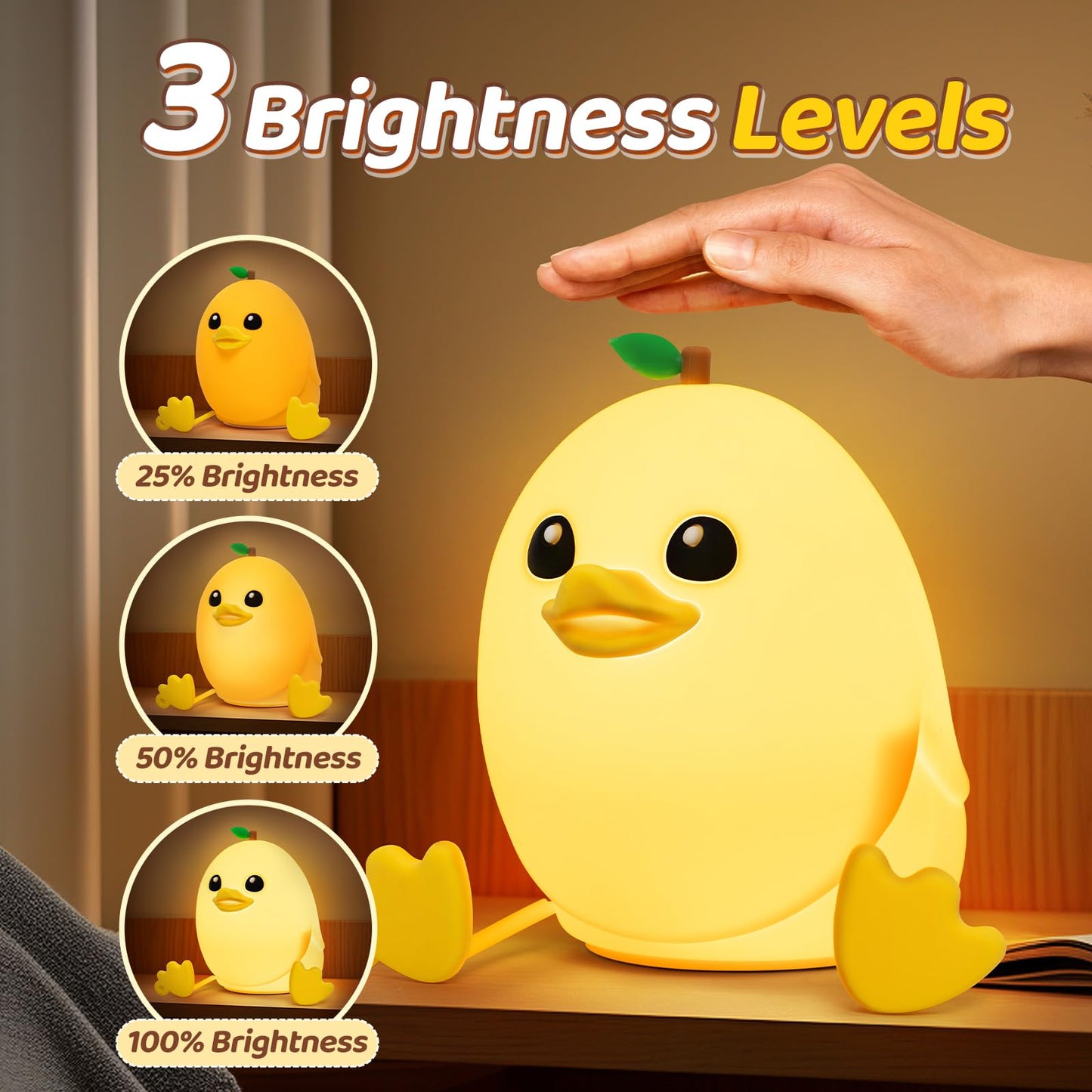 Huggwaii Squishy Axolotl Night Light for Kids – Dimmable Silicone Axolotl Lamp, 2025 Upgraded Baby Night Light, Rechargeable, 20H Battery Life, Sleep Aid Gift for Toddlers, Girls&Room Decor