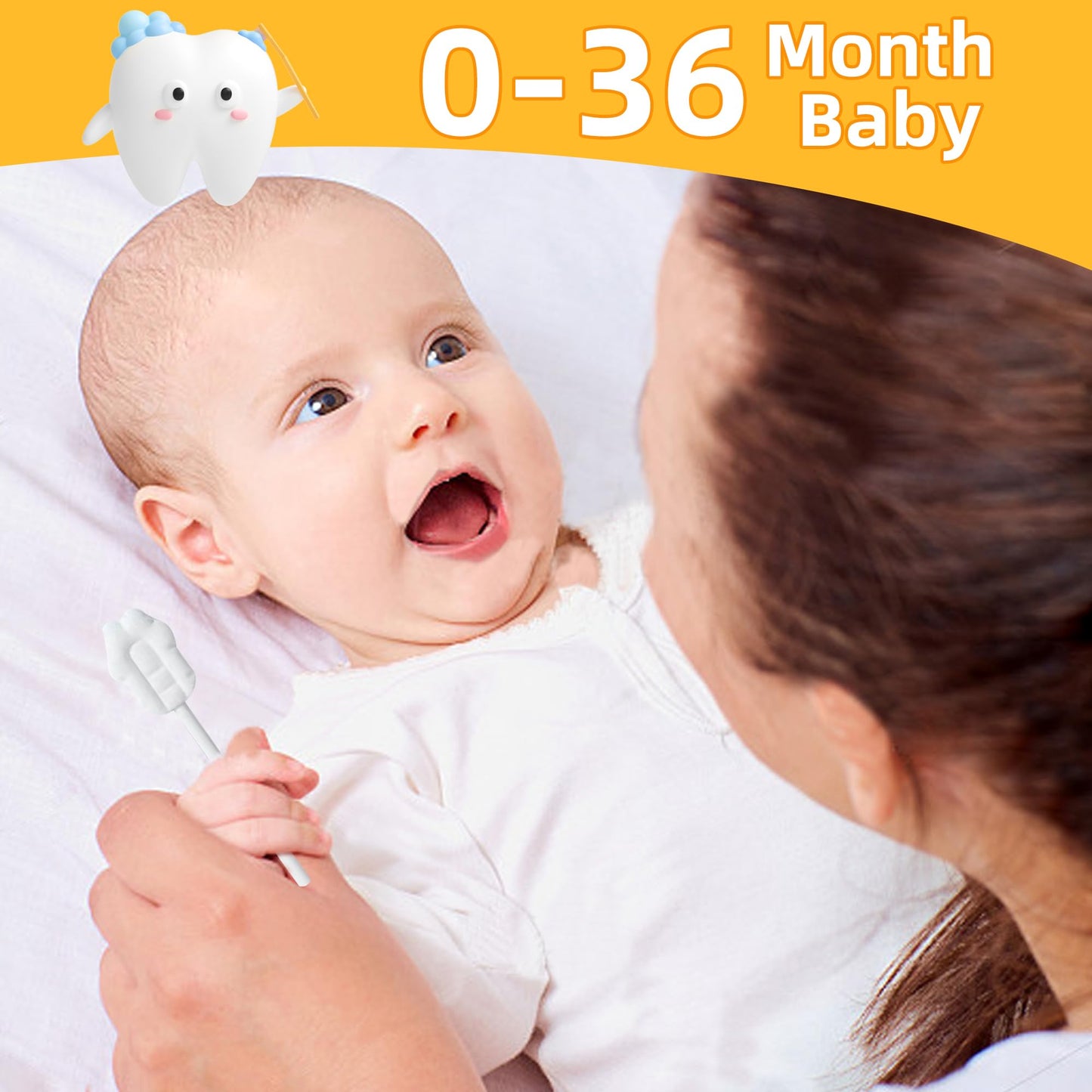 Baby Tongue Cleaner, Baby Toothbrush, 42Pcs Disposable Infant Toothbrush Clean Baby Mouth,Gauze Gum Cleaner Toothbrush Baby Oral Cleaning Stick Dental Care for 0-36 Month Baby+Free 1 Finger Toothbrush