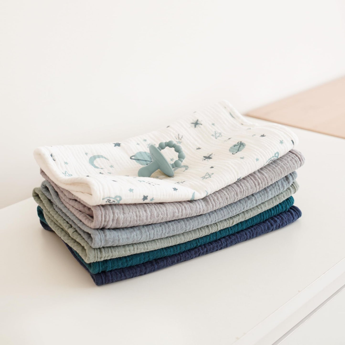 Konssy 6-Pack Muslin Baby Burp Cloths, Large 100% Cotton Burping Clothes, Soft & Absorbent for Newborns, Baby Boys and Girls