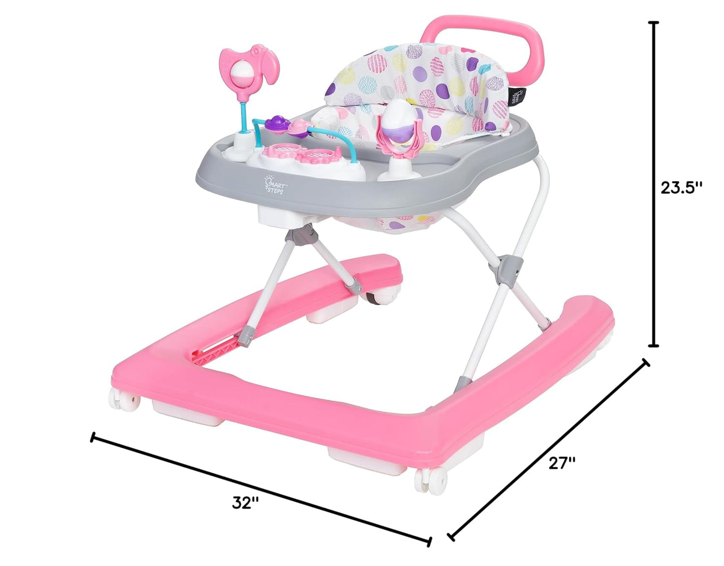 Smart Steps® Trend Plus 2-in-1 Walker with Deluxe Toys, Orbits Pink