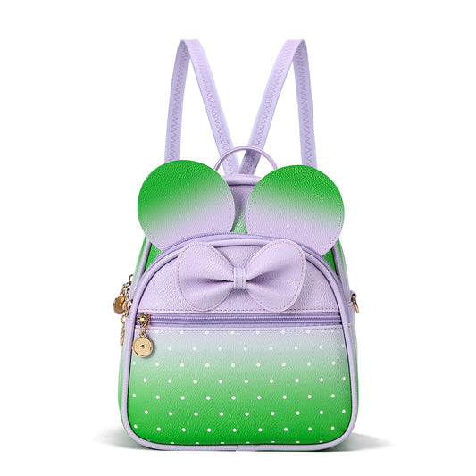 KL928 Girls Bowknot Polka Dot Cute Mini Backpack Small Daypacks Convertible Shoulder Bag Purse for Women