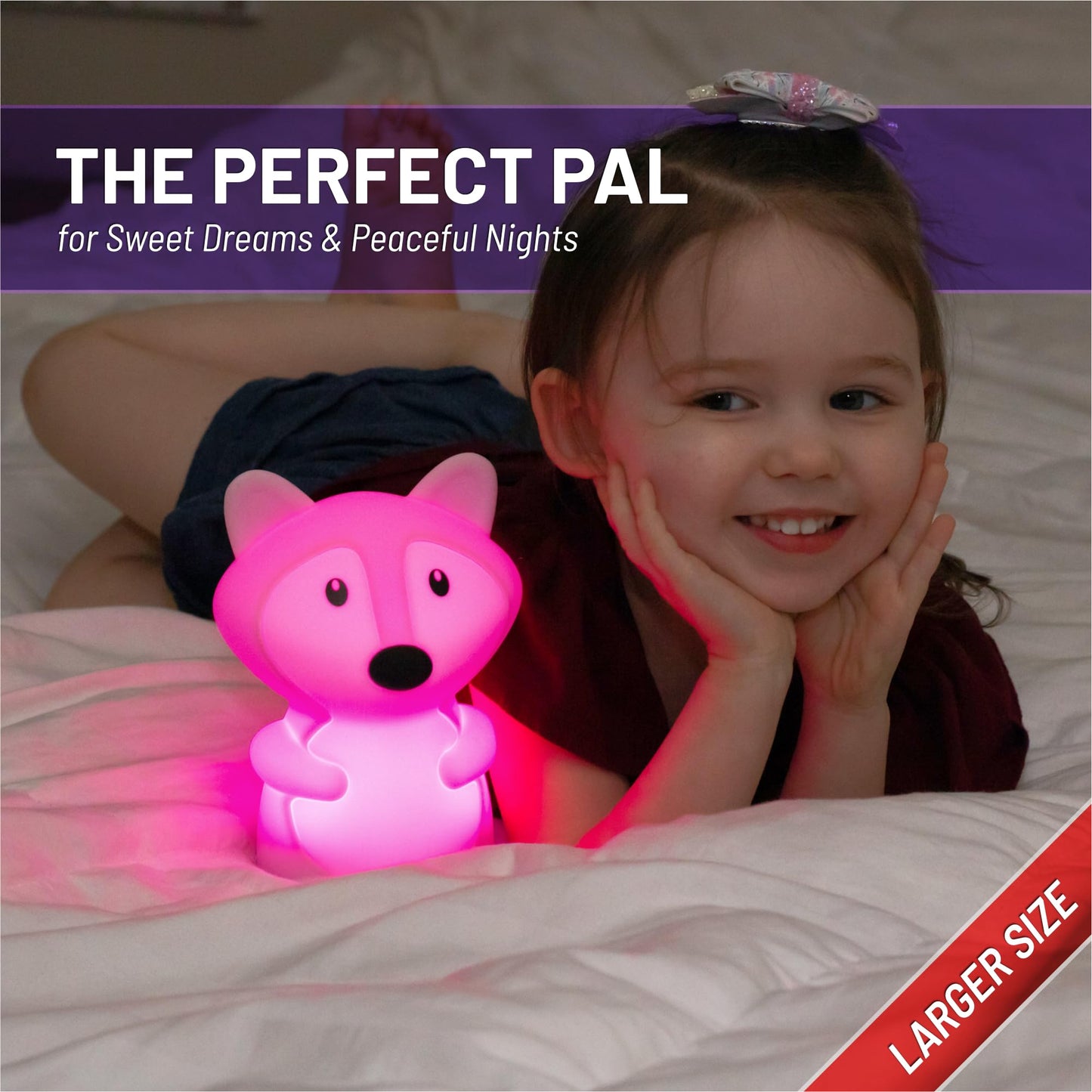 Lumipets Remote Control Silicone Night Light for Kids - Pig Design with 9 Soft Colors & Sleep Timer - Rechargeable, Battery-Operated Lamp for Bedroom | Baby Nursery, Toddler, Girls, Boys