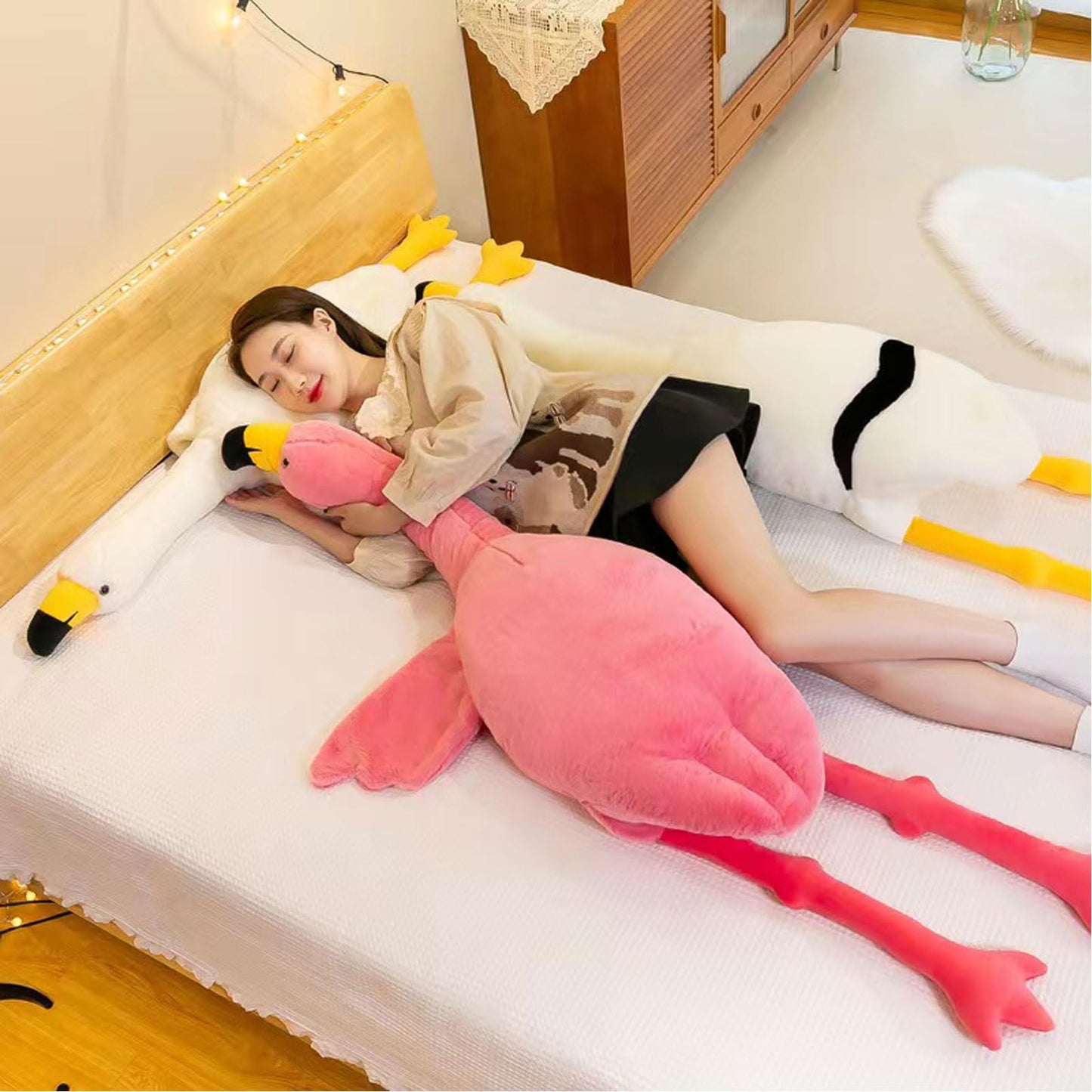 62" Flamingo Stuffed Animal Plush Pillow Giant Stuffed Animal Plush Doll Pink Flamingo Plush Toys for Kids Birthday Christmas Decoration Gifts(Pink)