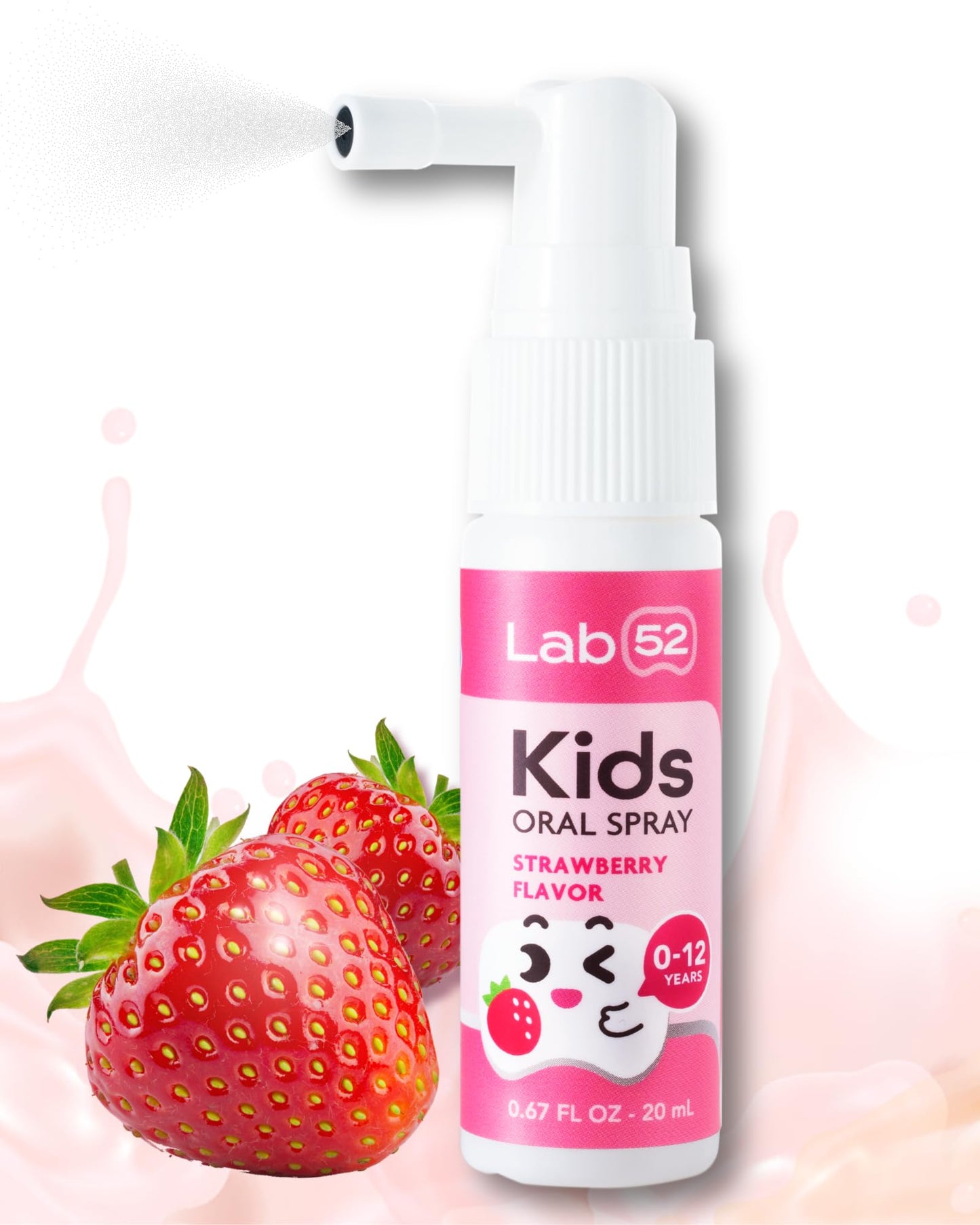 LAB52 Kids Oral Spray, Toddler Toothpaste Helper for Cavity Repair and Fresh Breath, Children Anticavity with Fluoride Free for Newborn to Preschoolers, Xylitol Vanilla Flavor