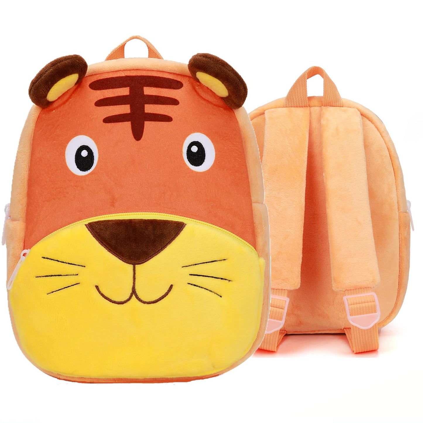 Ladyzone Toddler Backpack Zoo Animals Backpacks Cute Plush Bag Cartoon 10" Preschool Book Bag For 2+ Years Girls Boys