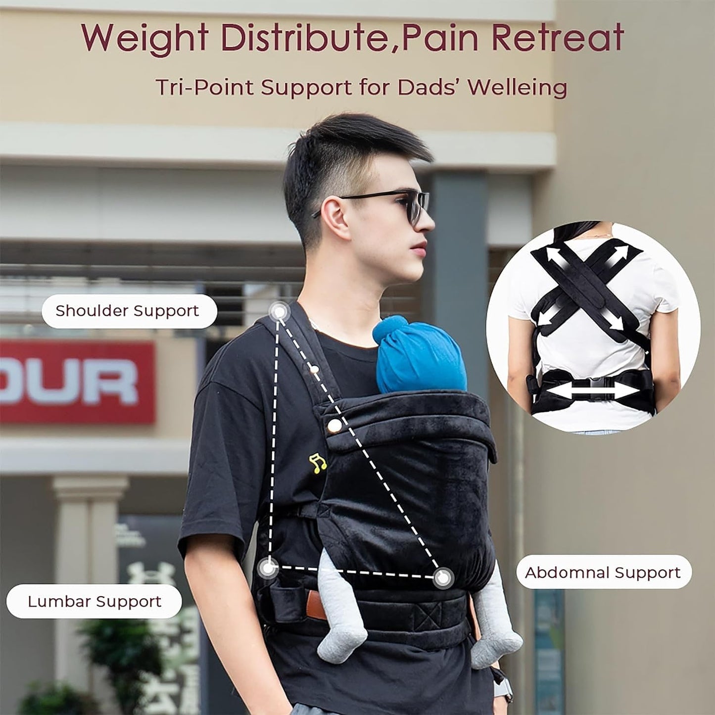 Baby Carrier for Newborn to Toddler, 7-35 lbs Weight Capacity, Ergonomic Backpack Design, Front and Back Facing Options, Blue