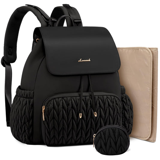 LOVEVOOK Diaper Bag Backpack, Small Baby Bag, Cute Baby Diaper Bag, Stylish Water-Resistant Travel Baby Bag for Mom, Baby Backpack with Changing Pad, Stroller Straps -Khaki