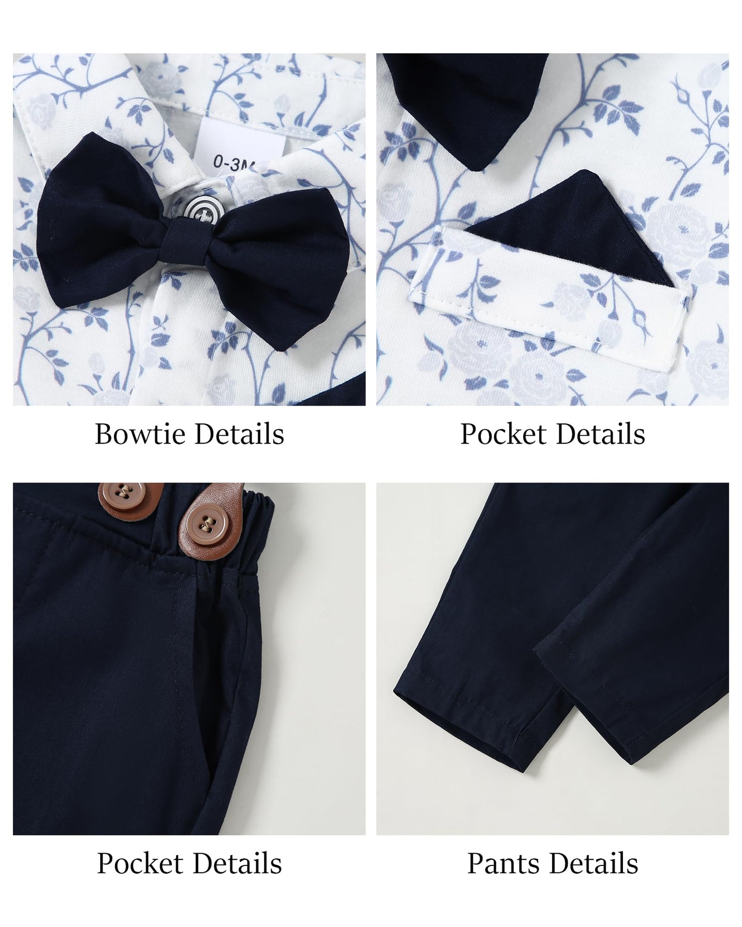 WESIDOM Baby Boy Clothes 0-18M Newborn Infant Gentleman Outfit, Shirt+Bowtie+Beret+Suspender Pant Baby boy Suit Clothing Set