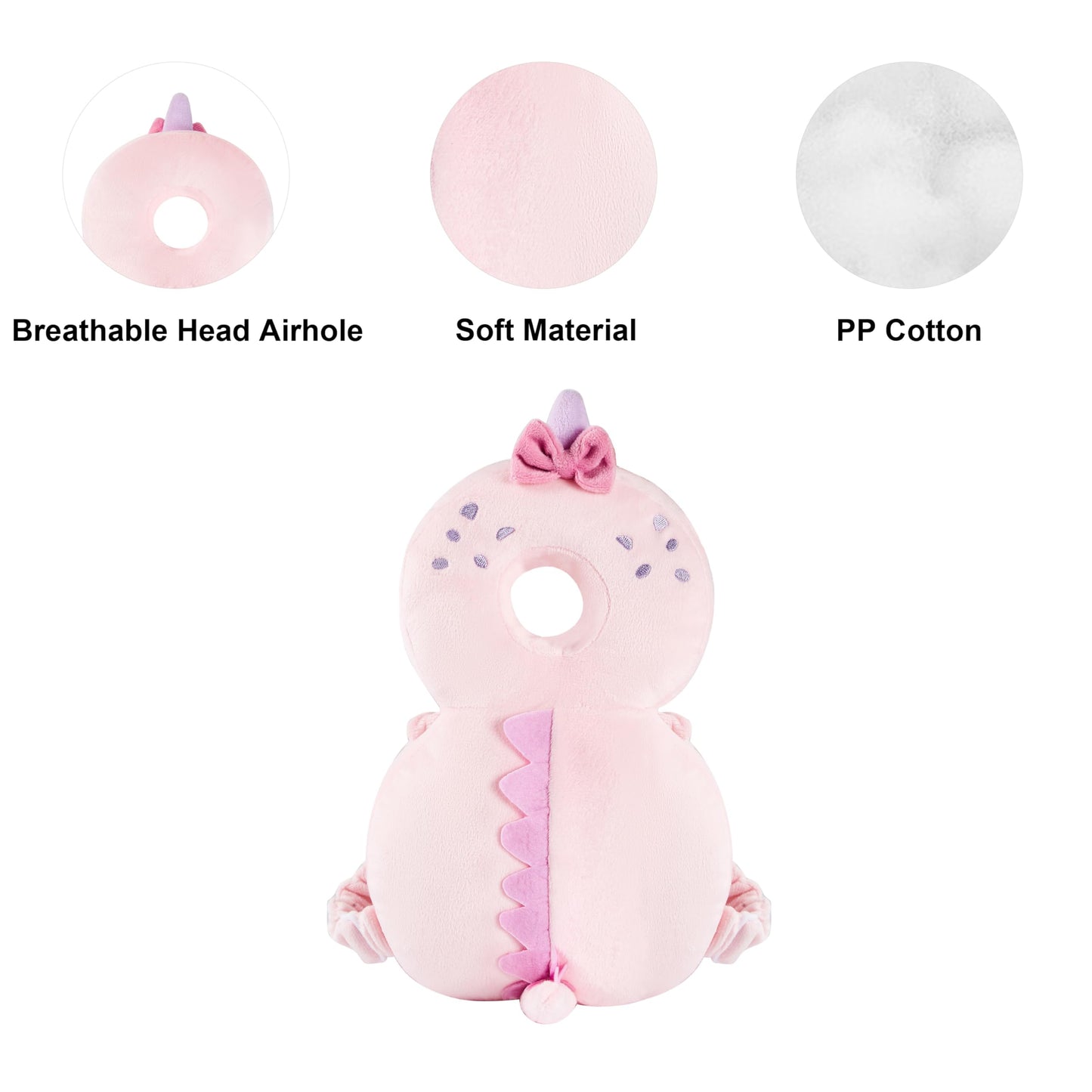 Baby Back Potection Toddler Safety Protector Cushion Pad Toddler Backpack for Crawling Walking Adjustable Toddlers Back Safety Pad for Boys and Girls(Green Dinosaur)