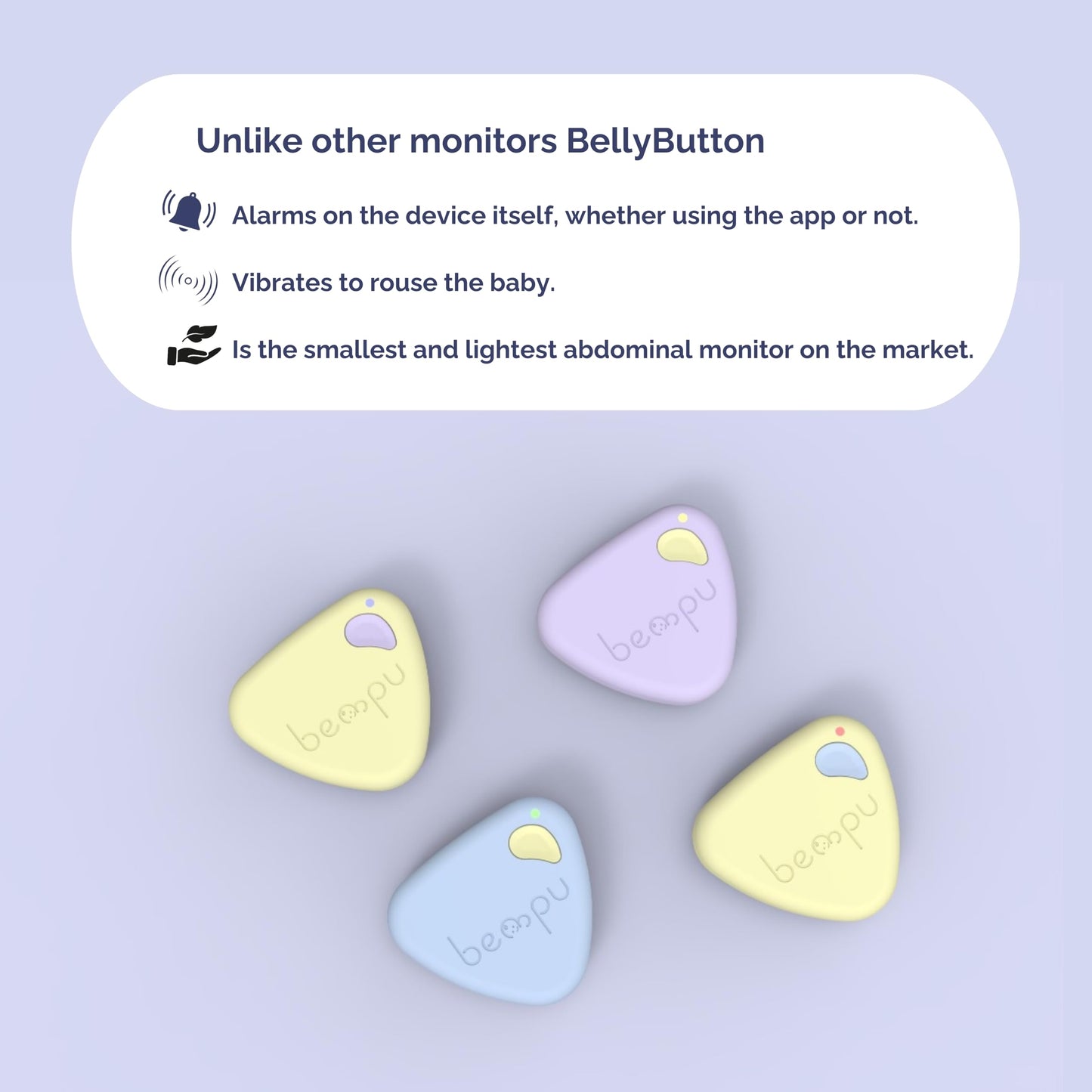 Bellybutton Smart Breathing Baby Monitor for Safer Sleep with Gentle Vibration, App Notifications, Easy to Clip, Portable, Medical-Grade Materials & Non-Bulky Design