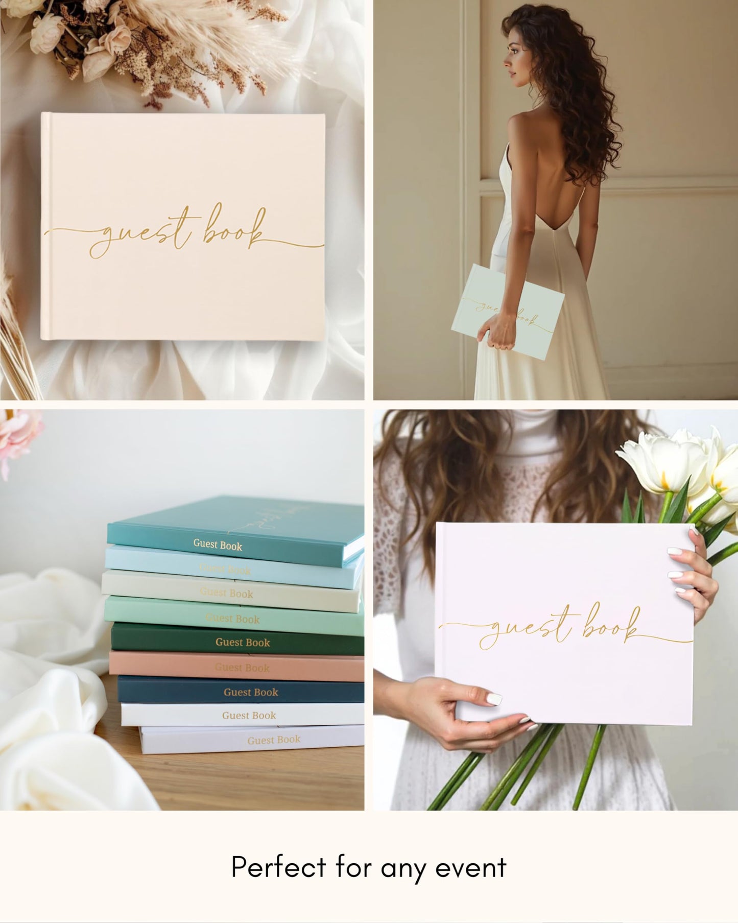 Lamare Elegant Blank Page Wedding Guest Book – The Perfect Polaroid Guest Book for Wedding Receptions, Birthdays, Baby Showers, and Special Events – A Stylish Sign-in Book for Guests