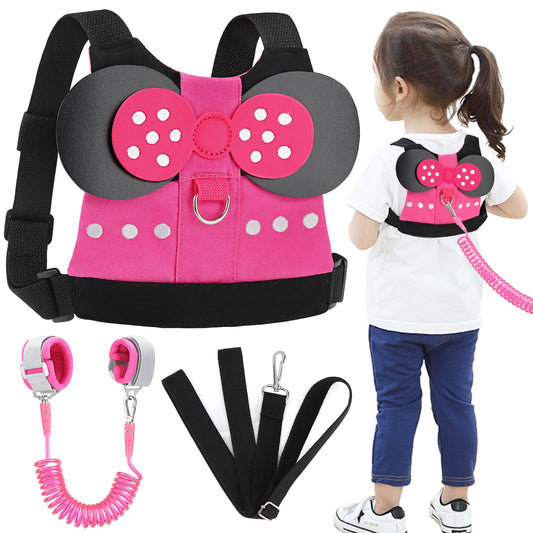 Accmor Toddler Leash Harness, Child Harness Baby Leash + Anti-Lost Wrist Link, Cute Kids Harness with Walking Strap Tether Belt for 1-5 Years Boys and Girls to Zoo or Mall