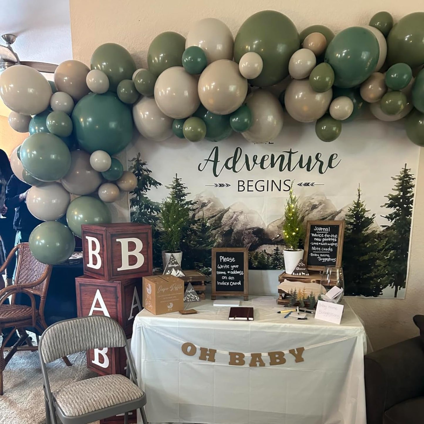 Sage Green Balloons Arch Double Stuffed, Olive Dusty Green Brown Beige Neutral Balloon Garland Kit, White Sand Apricot Tan Latex Balloon for Baby Shower Birthday Jungle Safari Party Decoration