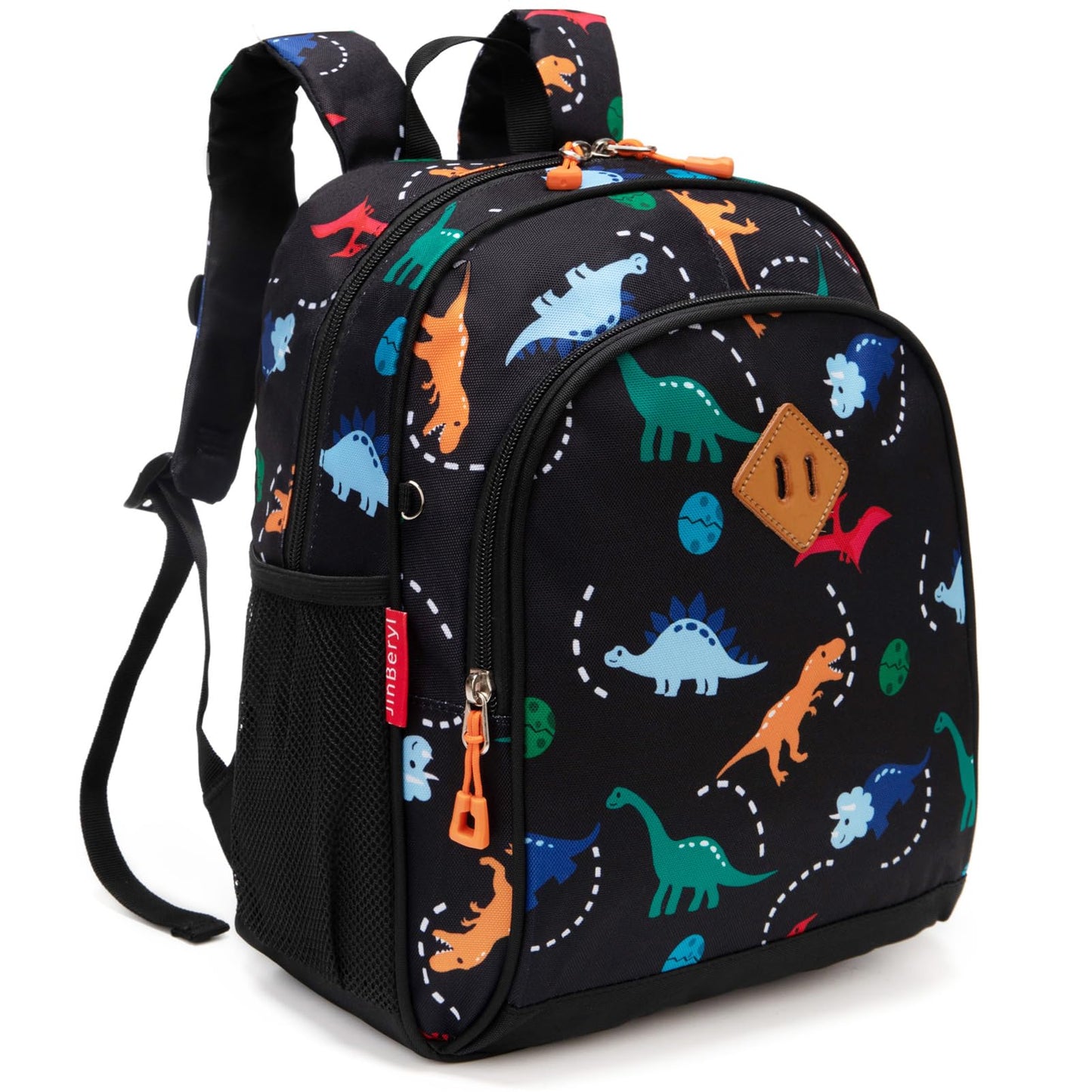 Toddler Backpack for Boys, 12 Inch Kids Dinosaur Backpack for Preschool or Kindergarten, Black