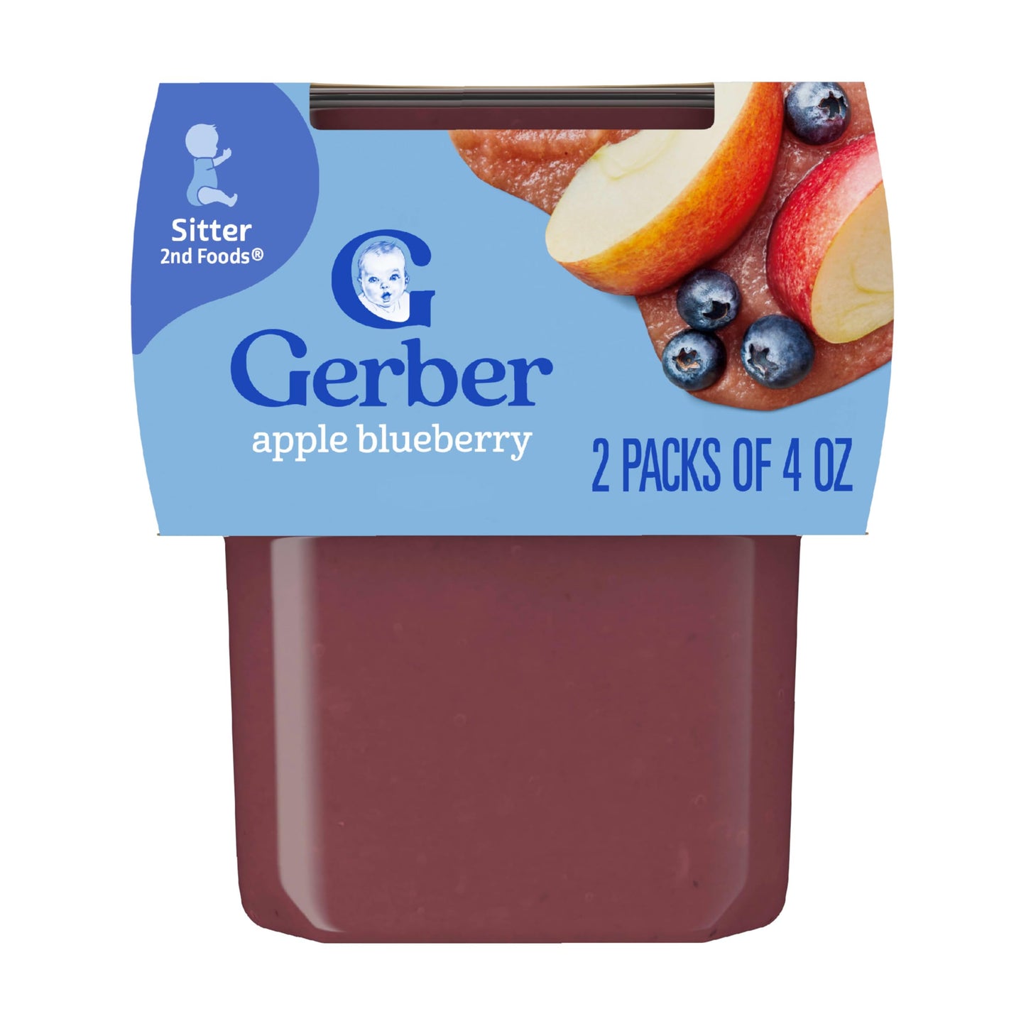 Gerber Baby Food Power Blend Apple Chicken, 4 Oz, 2 Ct Tubs