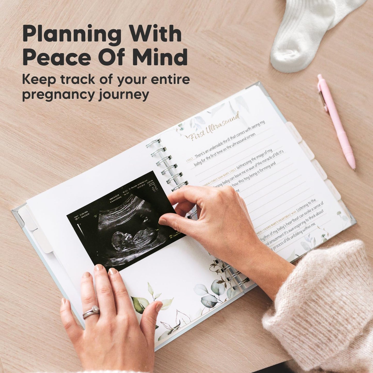 Pregnancy Journal for First Time Moms Gifts - 90 Pages Hardcover Pregnancy Memory Book, Beautiful & Cute Baby Book Keepsake, Ultrasound Baby Scrapbook, First Mother's Day Gifts (Alpine)