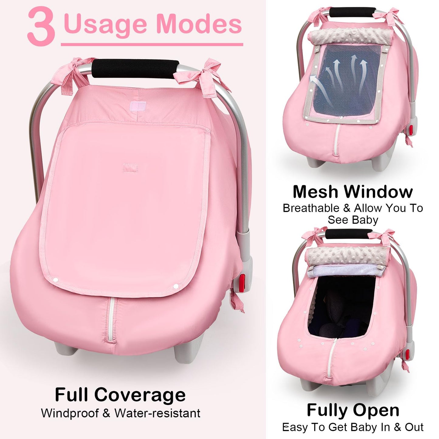 Unicorn Castle Baby Car Seat Cover Infant Car Seat Covers for Babies Breathable Car Seat Canopy Mesh Window Carseat Cover for Four Seasons Newborn