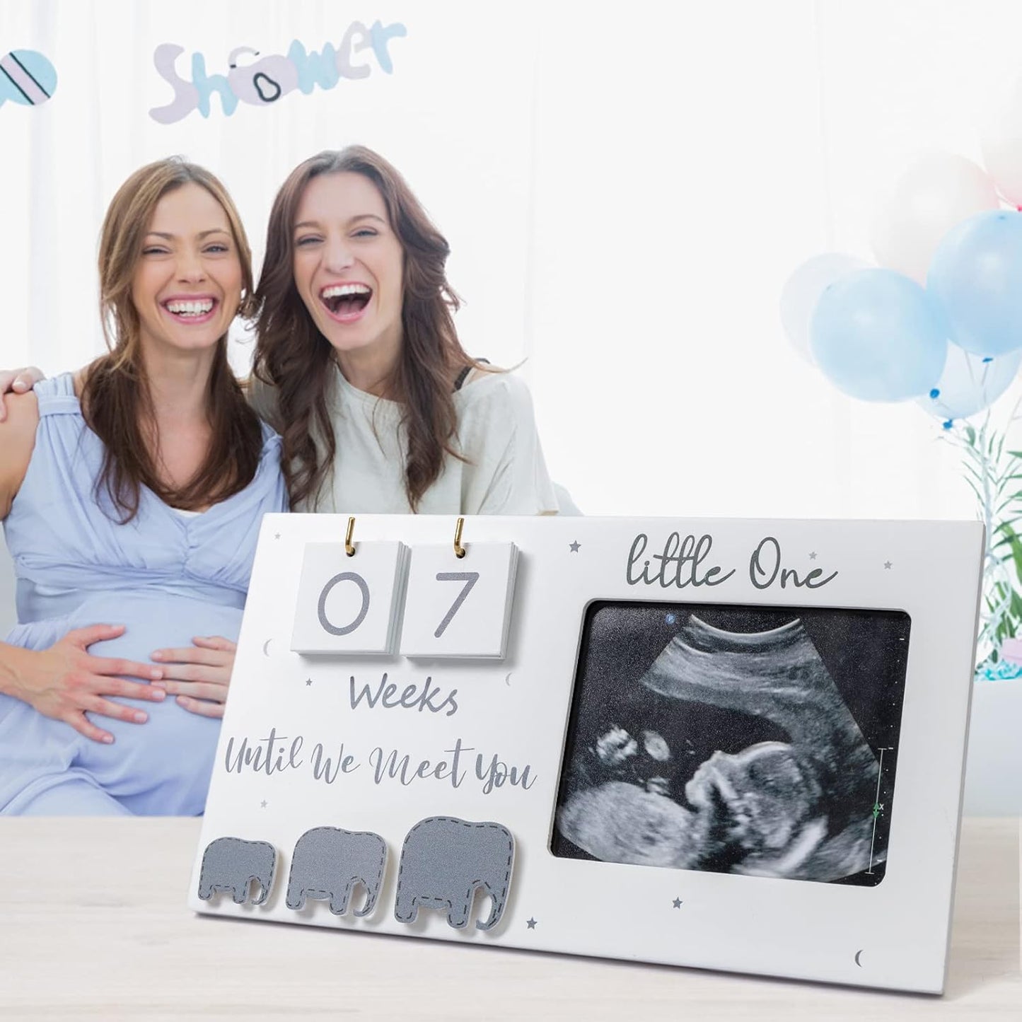 Sonogram Picture Frame, Ultrasound Photo Frame with Baby Countdown Weeks, Expecting Parents to be Pregnancy Gift Congratulations Pregnancy Must Have Grandparent Baby Announcement First Time Mom to Be