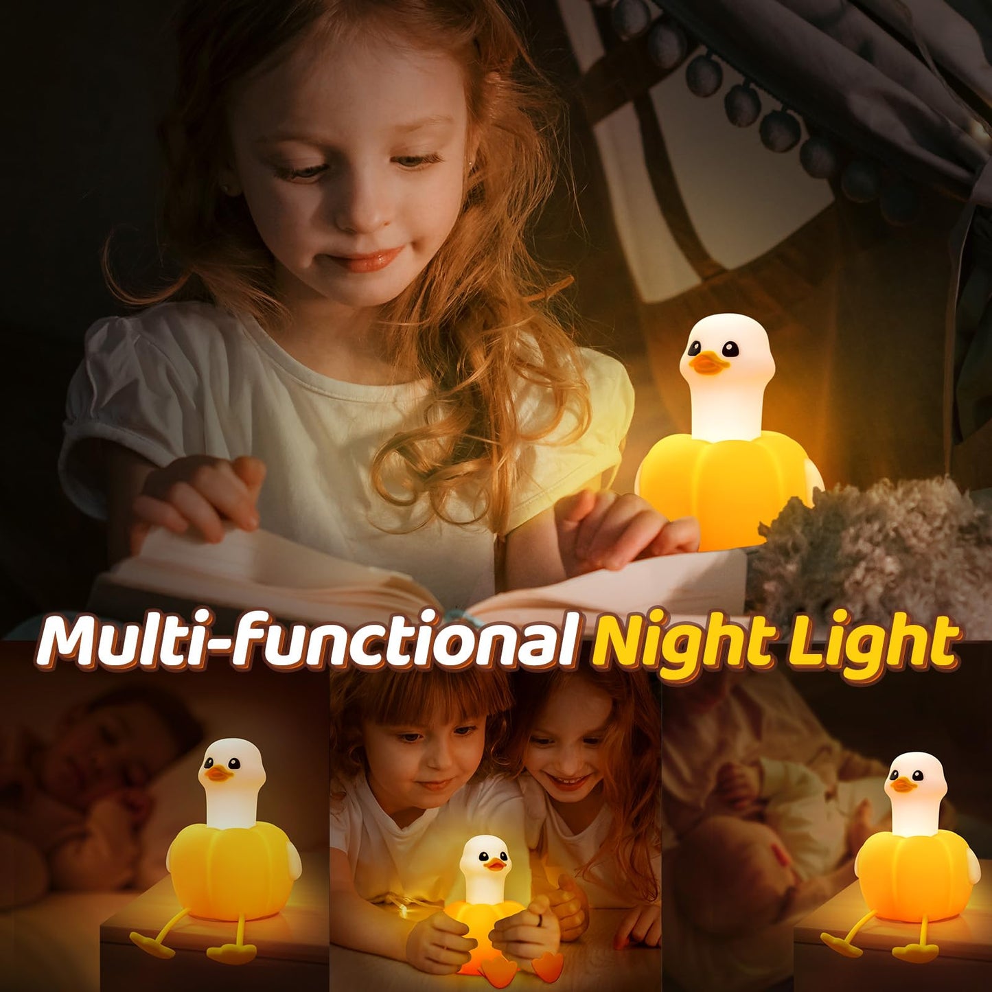 Huggwaii Squishy Axolotl Night Light for Kids – Dimmable Silicone Axolotl Lamp, 2025 Upgraded Baby Night Light, Rechargeable, 20H Battery Life, Sleep Aid Gift for Toddlers, Girls&Room Decor