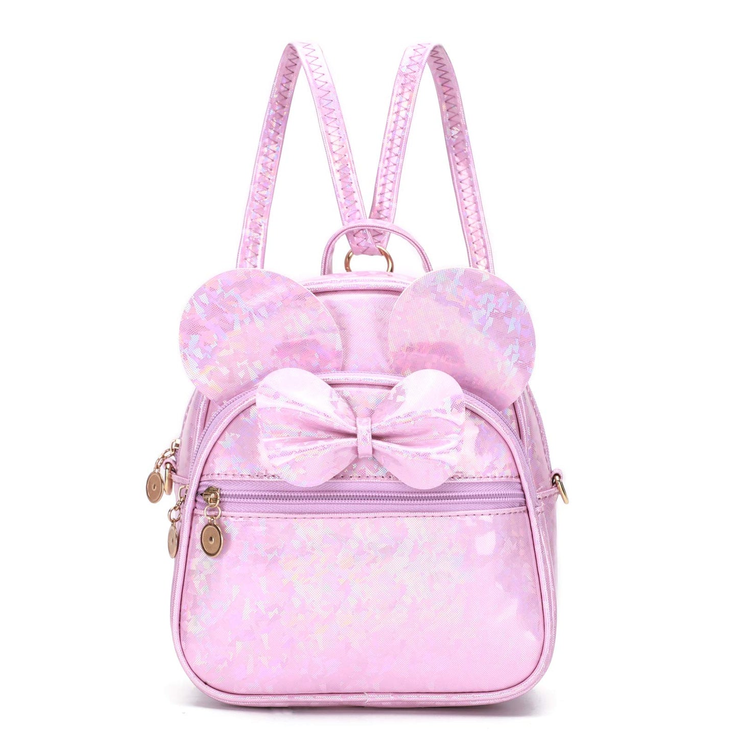 KL928 Girls Bowknot Polka Dot Cute Mini Backpack Small Daypacks Convertible Shoulder Bag Purse for Women
