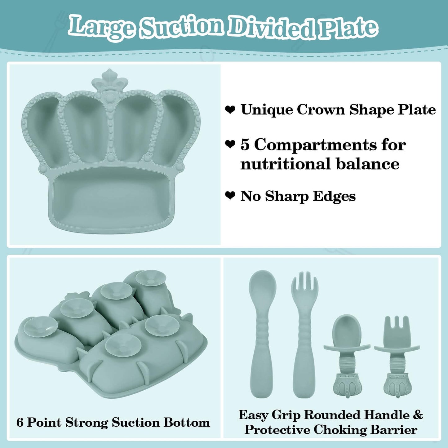 Silicone Baby Feeding Set 10 Pcs Baby Led Weaning Supplies Suction Bowl Divided Plate Baby Bibs Fruit Feeder Baby Spoons Forks Sippy Cup Toddler Utensil Sets Baby Essentials for Newborn Gift