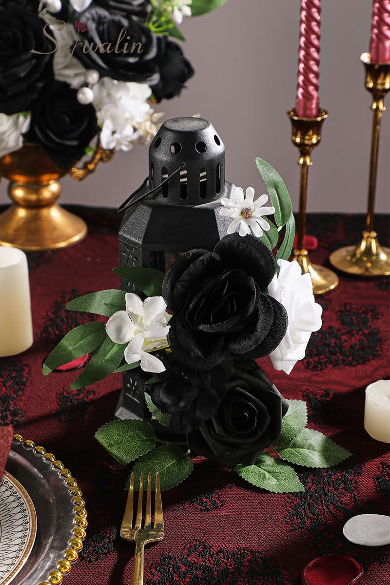 Serwalin Pink Artificial Flowers, Silk Fake Flowers for DIY Wedding Bridal Bouquets, Wedding Cake Flowers for Table Centerpieces Baby Shower Birthday Party Home Decorations