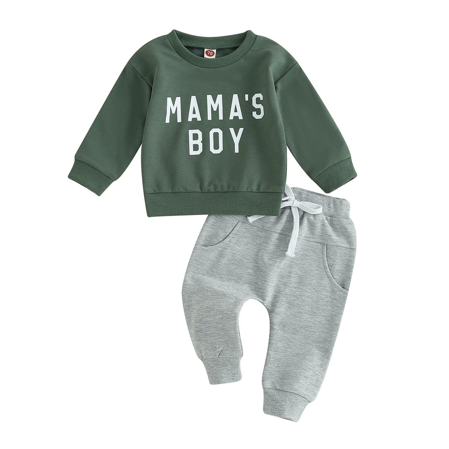 Engofs 2Pcs Toddler Baby Boy Girl Sweatshirt Tops Pants Set Long Sleeve Sweatsuit Fall Winter Outfits