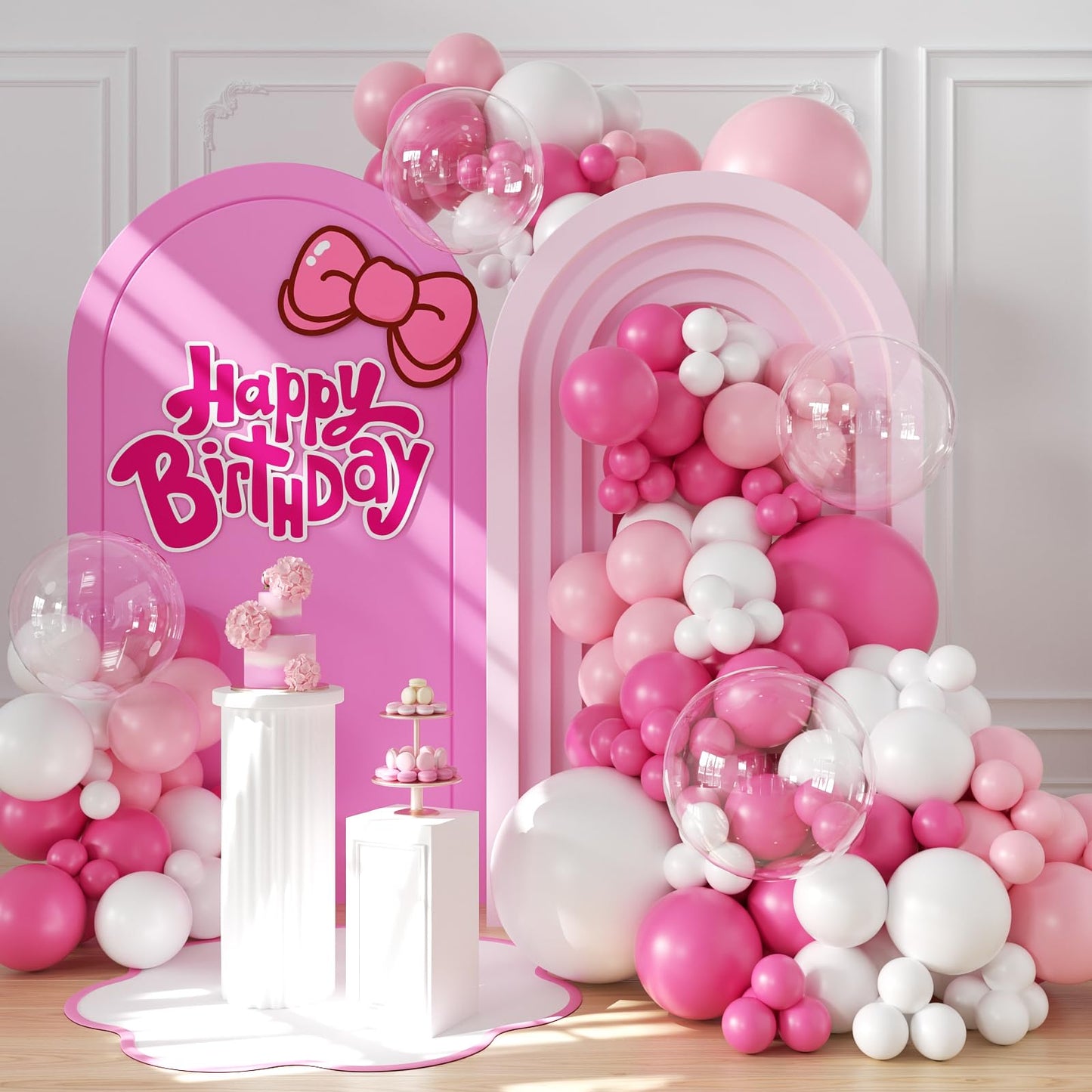 Sage Green Pink Balloon Arch kit,131Pcs Pastel Pink Green Sand White Peach Balloon Arch Graland Kit for Baby Shower Wedding Bridal Birthday Gender Reveal Party Decorations