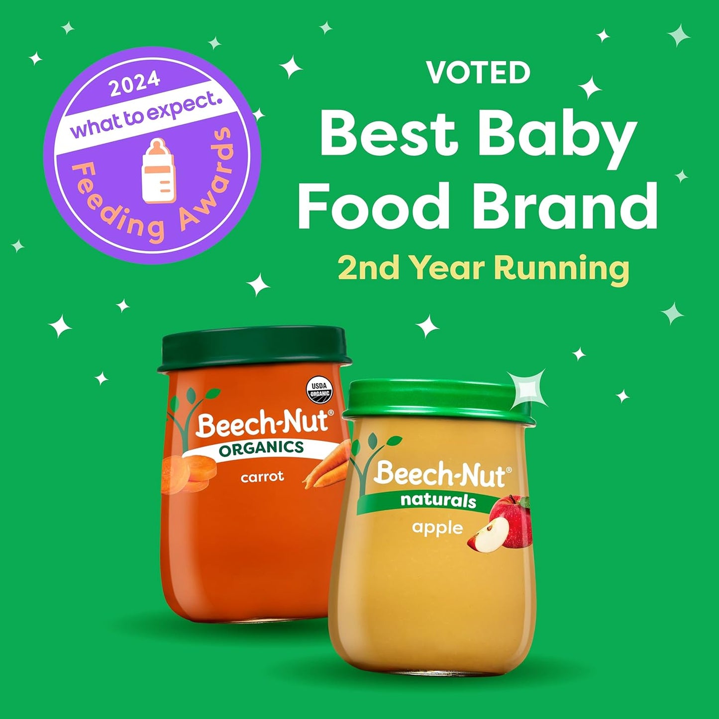 Beech-Nut Organics Stage 2 Organic Baby Food, Mango & Carrot, 4oz Jar (10 Pack)